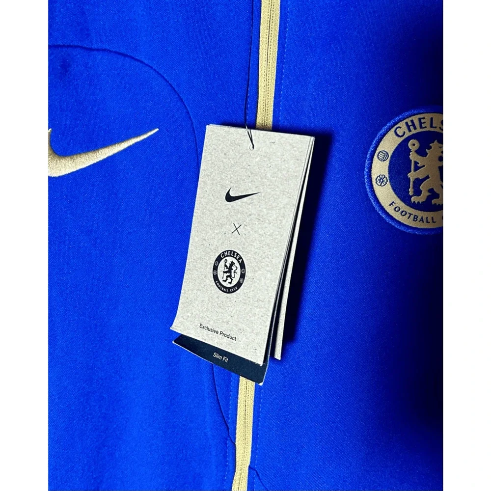 NWT Nike Boys Chelsea EPL Blue Full Zip Slim Fit Pitch Sideline Jacket Sz XL